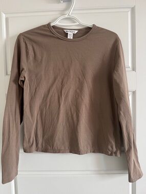 Athleta Long Sleeve Crewneck Top - Mauve Taupe